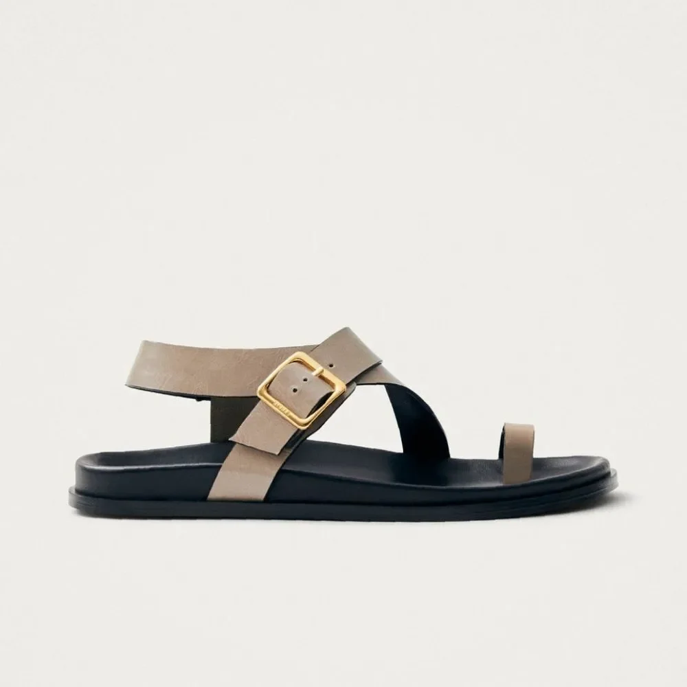 Alohas Siren Onix Stone Beige Leather Sandals